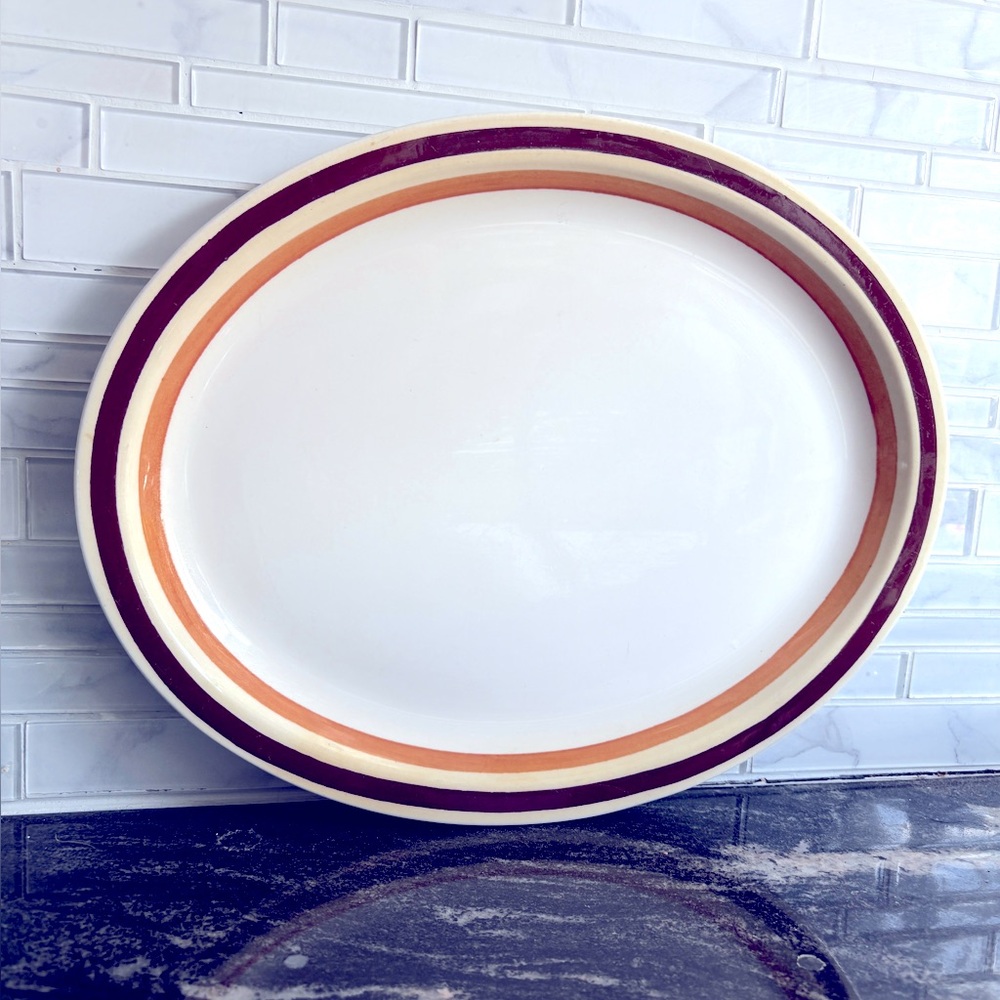 Buffalo China vintage platter. Large. Serving dish. Oval. Restaurant ware.